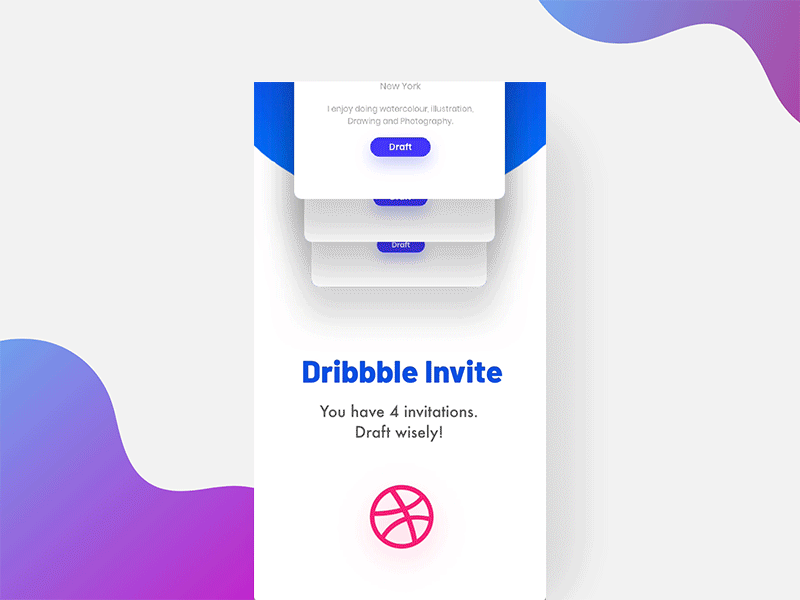 4x Dribbble Invites 2x 4x colors design dribbble giveaway interaction invitation invite iphonex ui ux