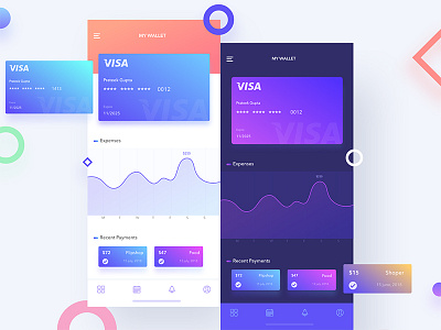 Wallet App app budget crypto dark design finance fintech ios payment ui visa wallet