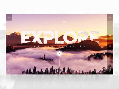 Explore - landing page creative explore header landingpage minimal sky travel ui ux web website