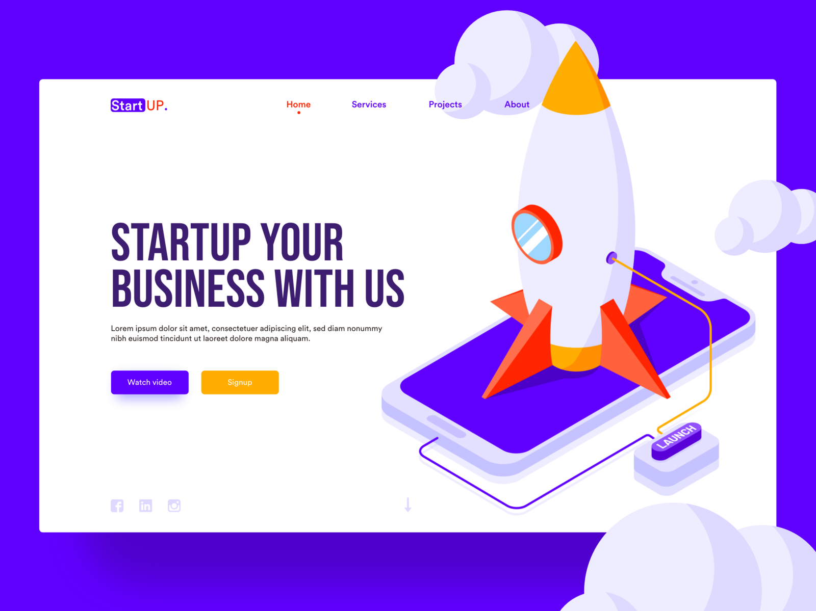 Startup Landing Page by Prateek Gupta on Dribbble