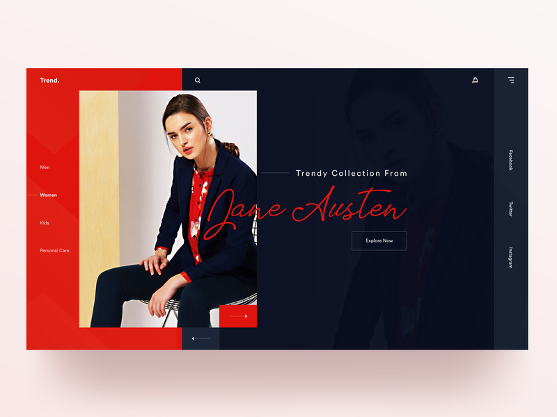 Fashion - Web UI cloth collection fashion header landing page minimal shopping tranding ui ux web website webui