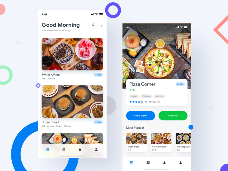 Food Delivery - App UI adobe xd android app basket cart food food and beverage ios list mobile order restaurant shopping sketch ui ux