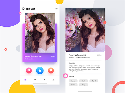 Dating - App UI adobe xd app ui cards chat clean date dating app dribbble flirt friend finder friends invite message app mobile sketch ui ux