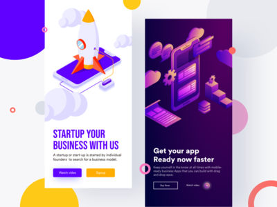 Onboarding - App UI app app ui color design illustration ios isometric mobile onboarding sketch ui ux