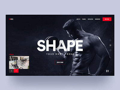 Fitness - Web UI app ui design exercise fitness gym header health homepage landing page minimal template typography ui ux website webui