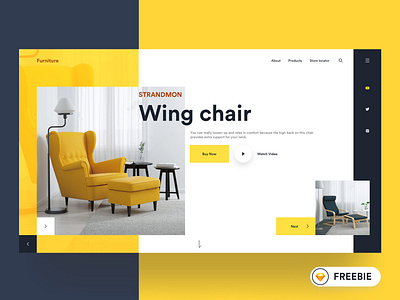 FREEBIE - Furniture Web UI app design christmas clean colorful download free freebie furniture header landing page minimal prateek typography ui ux web website design webui