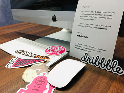 Dribbble Stickers 😍 beautiful dribbble gift imac invite pack playoff prize stickermule stickers ui ux