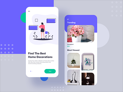 Home Decor Products app app ui clean color decor decoration design home house invite modern products ui ux
