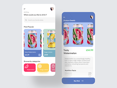 Juice Store app app ui beverages buy cart clean design drink fruit ios juice minimal online online store shop shopping ui ux