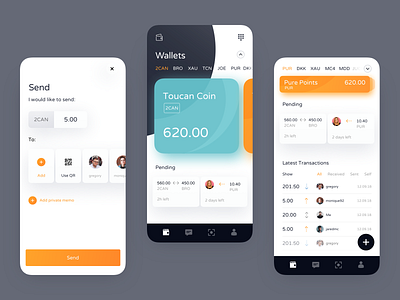 ToucanWallet App android app application bank business financial interface mobile product ui ux wallet
