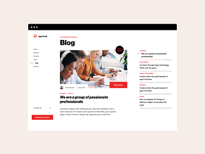 App'n'roll — Blog blog branding business clean headline interface layout navigation software swiss typography ui ux website www