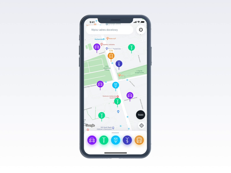 Vooom App – Map by Michał Jarosz for App'n'roll on Dribbble