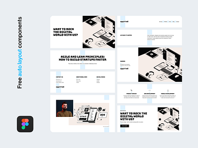 Free Figma autolayout components clean component download figma free freebie interface product typography ui ux webdesign website