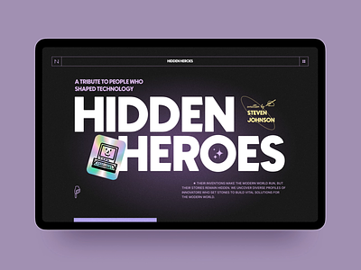 Hidden Heroes - Behance Case Study animation behance blog dark illustration interface mockup retro ui web website