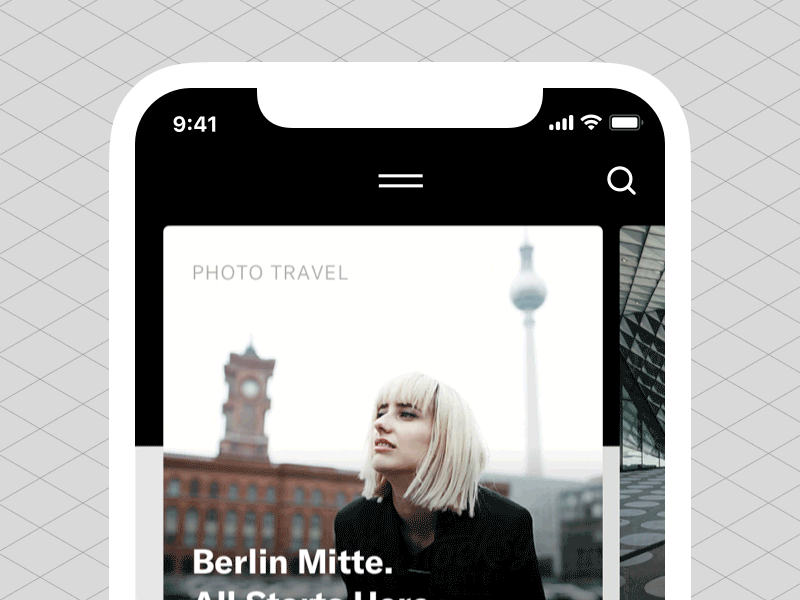 Journal app menu animation