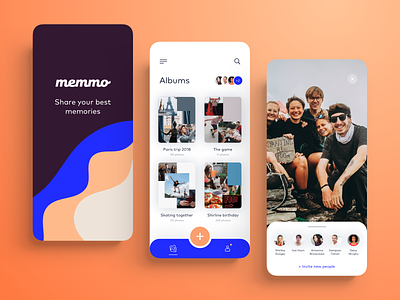 Memmo App app application business clean design illustration interface iphonex mobile people product typography ui ux