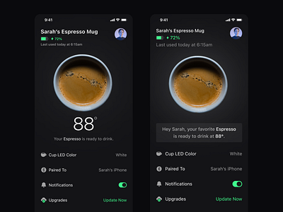 Coffee App app clean design minimal typography ui ux