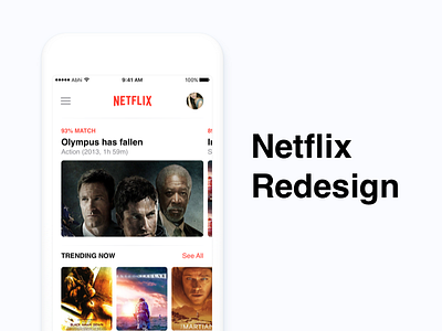 Netflix Redesign app design flat icon ios minimal netflix typography ui ui designer mumbai ux