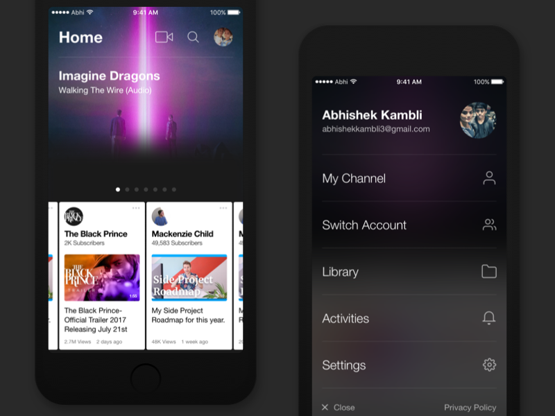 Redesigning YouTube by Abhishek | Dribbble | Dribbble