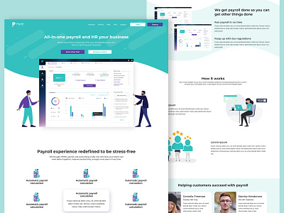 Landing page - HR & Payroll Saas and Software branding design illustration landing landing page saas saas landing page saas website software ui user interface ux web web design website website design