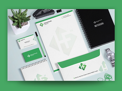 Brand identity - Henceforth solutions brand identity letterhead graphic visiting card logo