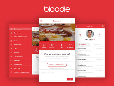 Bloodle android app design blood bloodle ios material ui user interface ux