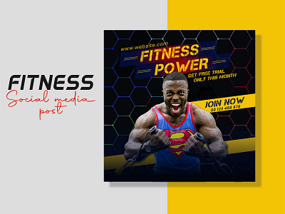 Fitness Social Media Post Design body fitness design fitness fitness banner graphic design gym gym post post social media social media post template