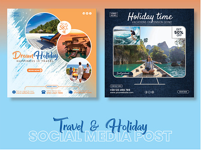 Summer Social Media Sale Post Ideas for Travel & Holidays + Editable Design  Templates
