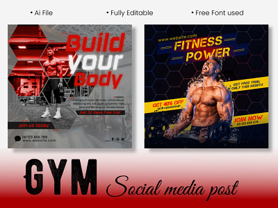 Fitness Social media facebook or instagram post