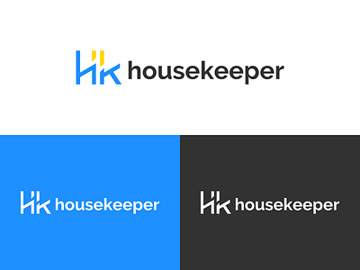 Housekeeper - Logo Horizontal housekeeper housekeeping logo logo design mark negative space