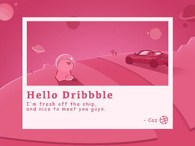 Hello Dribbble! caz first frog hello travel