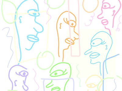party art design doodle illustration nft party procreate side profile ui