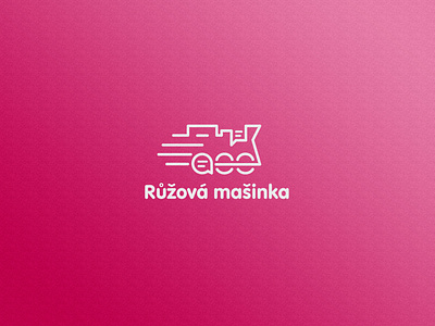 Růžová mašinka - Pink train logo design