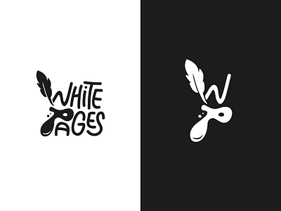 White pages - mini-series / third logo design branding design feather graphic design ink logo logo design screenwriter white pages writers