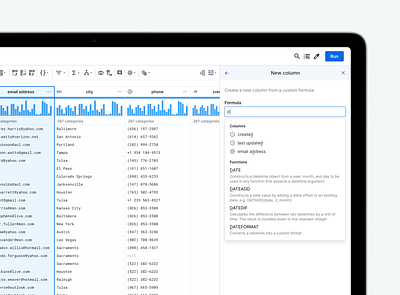 Trifacta Core Experience analytics data data transformation design minimal ui ux