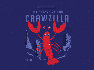 Crawzilla Illustration crawdad crawfish indianapolis indy kaa mudbug shirt tshirt