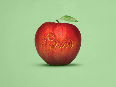 Ethics apple carve creativemornings drawn education ethics fruit hand hand lettering photography