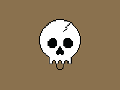 Pixskull 8bit death pixel skull tongue