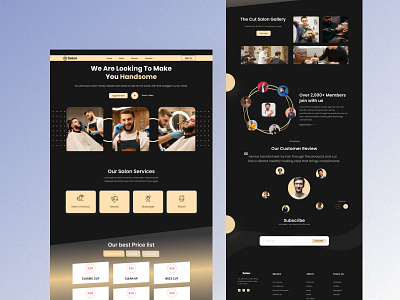 Barber shop Landing page barber barbershop design graphic design hair haircut landing page salon ui ux