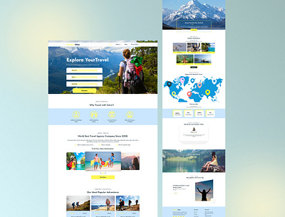 Travel Agency Landing Page adventure landing page tour tourism travel travel landing page travel website trip vacation web design