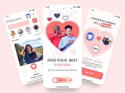 Dating App app appdeign appredign best design bestdesign clean ui date dates dating dating app dating app design design mobile app new design online dating partner ui uiux ux