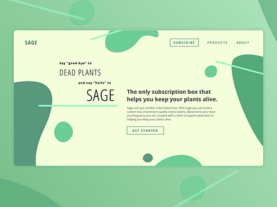 [Daily UI] 003 - Landing Page dailyui dailyui 003 dailyuichallenge desktop app green landing page landing page design plants sage subscriptions