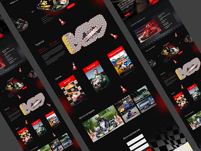 Website: Karting club branding design figma illustration karting logo ui ux web картинг