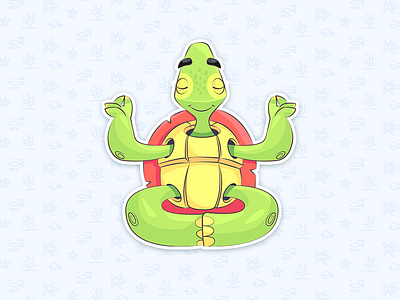 Keep Calm character sea sticker turtle