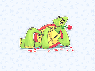 Hey You character sea sticker turtle