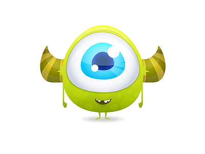 Cute Monster character eye monster round
