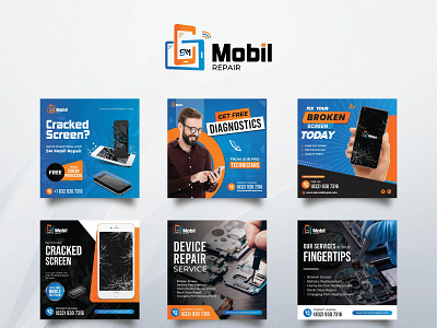 SM MOBIL REPAIR POST DESIGNS adobe xd branding design graphic design illustration repairing website ui ux web website