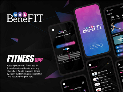 BeneFIT Fitness Application adobe xd app application branding design fitness app graphic design illustration logo ui ux vector website