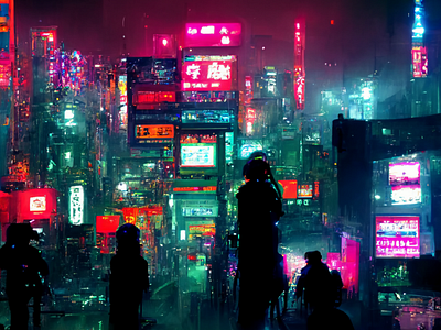 Tokyo City - Midjourney Project illustration