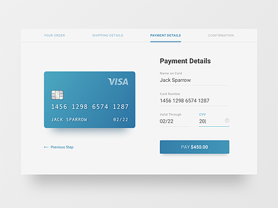 Daily UI #002 — Credit Card Checkout